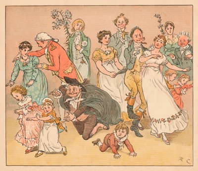 ...et ils se mirent tous à jouer au jeu du chat perché..., vers 1885, 1934 - Randolph Caldecott