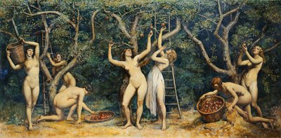 Nymphes cueillant des pommes - Randolph Schwabe