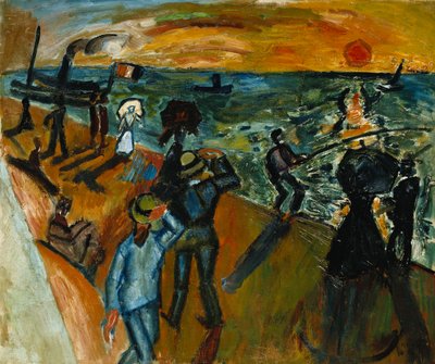 Gust of Wind (Anglers with their lines) ; Coup de Vent (Pecheurs a la Ligne) - Raoul Dufy