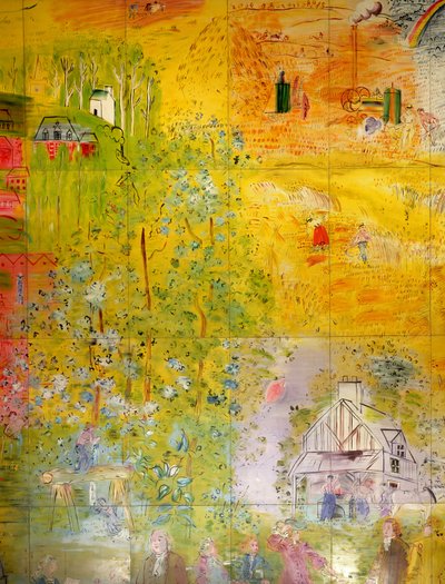 La Fee Electricite, détail de la partie droite représentant la récolte - Raoul Dufy