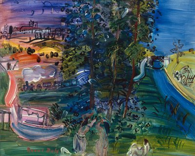 Paysage de Langres (huile sur toile) - Raoul Dufy