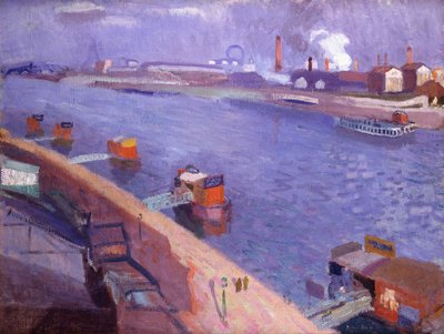 Quays of the Seine; Eiffel Tower in Distance; Quais de la Seine; La Tour Eiffel au Lointain - Raoul Dufy