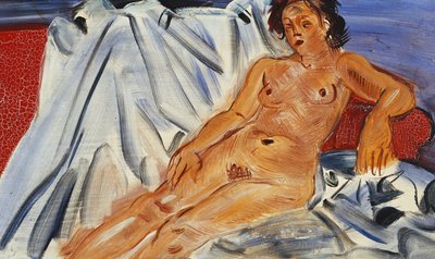 Reclining Nude on Red Couch ; Nu Couche sur Canape Rouge - Raoul Dufy