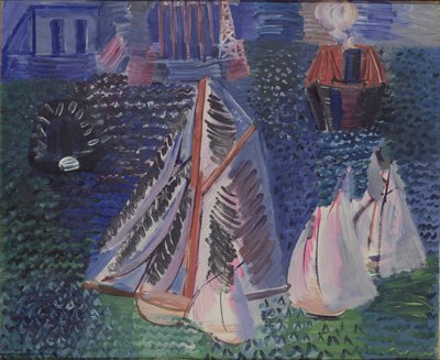 Voiliers dans le port du Havre, vers 1925 (huile sur toile) - Raoul Dufy