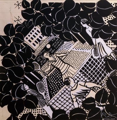 Tennis (plume, encre et gouache sur papier) - Raoul Dufy