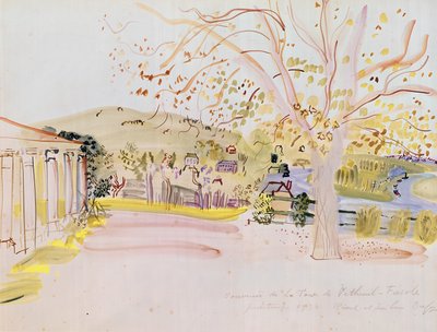Terrasse à Vétheuil (aquarelle sur papier) - Raoul Dufy