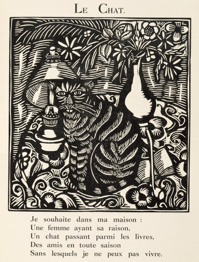 Le chat, illustration tirée du "Bestiaire ou cortège d