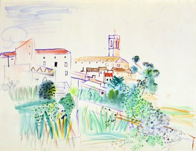Village en Provence (aquarelle sur papier) - Raoul Dufy