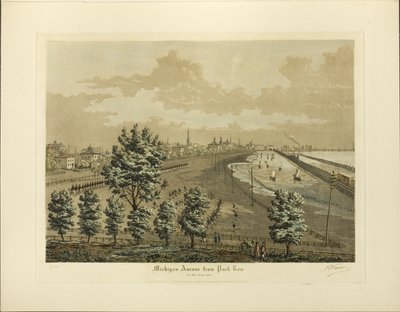 Avenue du Michigan depuis Park Row en 1865 - Raoul Varin