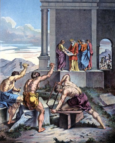 Construction du Temple de Salomon - Raphael (1483 1520) (after)