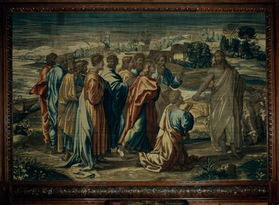 La charge du Christ à Saint Pierre, atelier de Mortlake - after Raphael