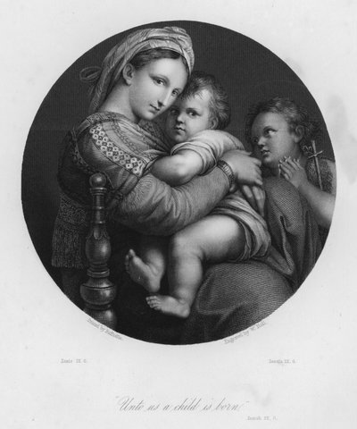 La Sainte Famille, Isaïe IX, 6 (gravure) - after Raphael