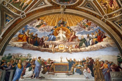 La Dispute du Saint-Sacrement, dans la Stanza della Segnatura (fresque) - Raphael (1483 1520)