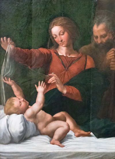 Sainte Famille, également connue sous le nom de Madonna del popolo, Madonna di Loreto ou Madonna del velo - Raphael (1483 1520)