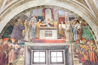 Le serment de Léon III, salle du feu dans le borgo - Raphael (1483 1520)