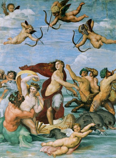 Triomphe de Galatée par Raphaël, fresque, Villa Farnesina, Salle de Galatée, Rome, vers 1511 - Raphael