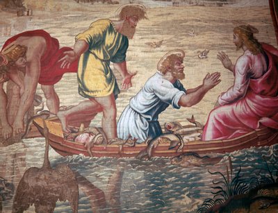 Cartoon de la pêche miraculeuse, 15ème siècle - Raphael