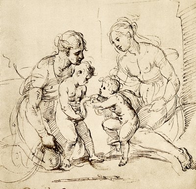 Conception de la Sainte Famille de la maison Canigiani à Munich - Raffaello Sanzio Raphael