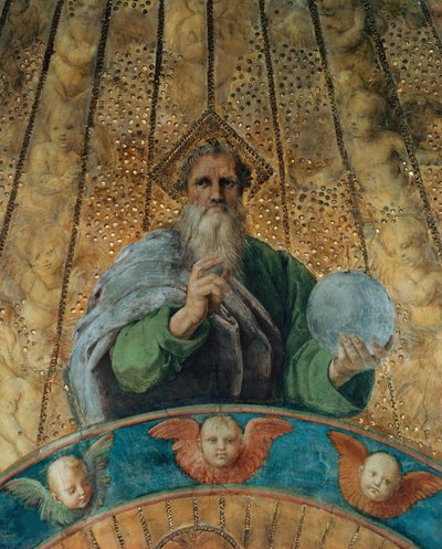 Disputa (détail) : Dieu le Père. Fresque dans la Stanza della Segnatura - Raphael