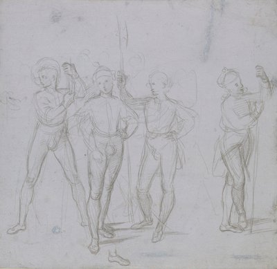 Groupe de quatre soldats debout - Raphael