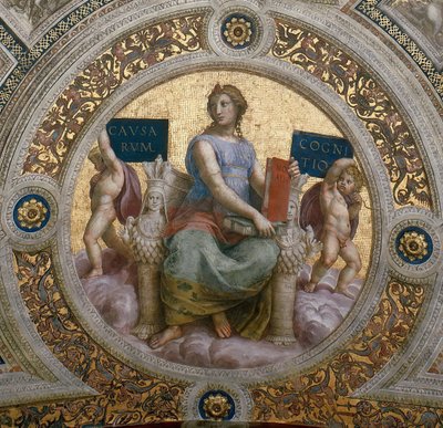 La Philosophie. Fresque au plafond dans la Stanza della Segnatura, ca. 1510-1511 - Raphael