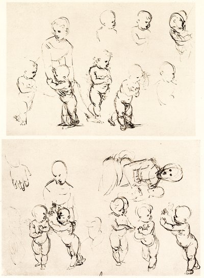 Diverses conceptions pour la Madone à la campagne - Raffaello Sanzio Raphael