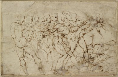 Bataille de guerriers nus avec captifs - Raffaello Sanzio Raphael