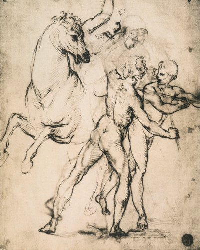 Nus masculins avec un cheval - Raffaello Sanzio Raphael