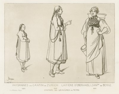 Paysans du canton de Zurich et laitière d