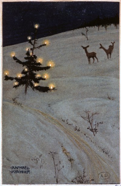 Arbre de Noël dans la neige - Raphael Kirchner