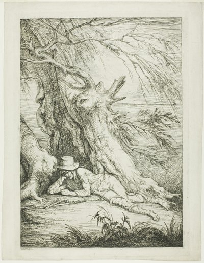 Brigand allongé sous un arbre - Raphael Lamar West