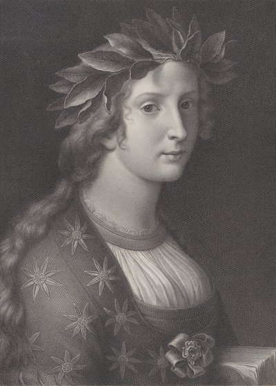 Poésie, une femme avec une couronne de laurier, 1827 - Raphael Morghen