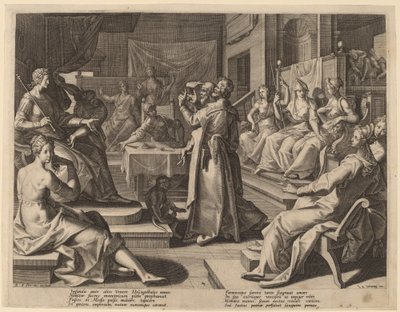 Héliogabale et les femmes sages - Raphael Sadeler I after Joos van Winghe