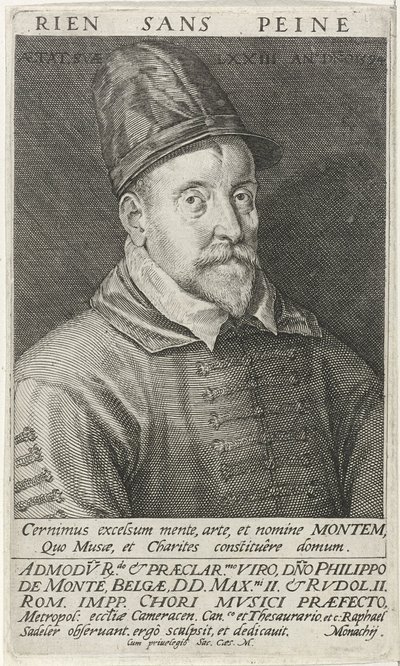 Portrait du compositeur Philippe de Monte 1521-1603, 1594 - Raphael Sadeler the Elder