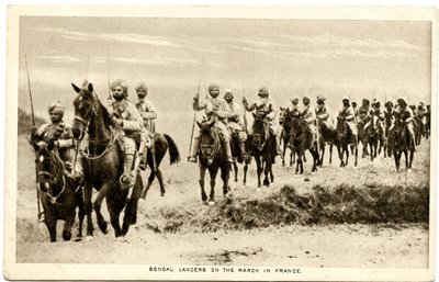 Lanciers du Bengale en marche en France, 1914-15 - Raphael Tuck and Sons