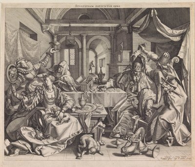 Allégorie sur la richesse, la luxure et la stupidité - Raphaël Sadeler (I)