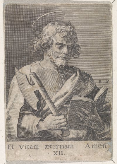 Apôtre Matthias (Christ, Marie et les douze apôtres) - Raphaël Sadeler (I)