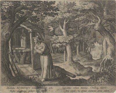 Saint Patrocle de Néris en ermite (Le vie vertueuse des ermites, série) (Trophaeum vitae solitariae, série) - Raphaël Sadeler (I)