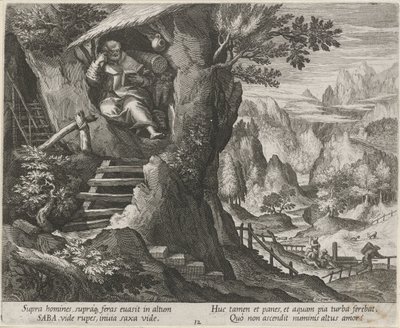 Saint Sabas en ermite - Raphaël Sadeler (I)