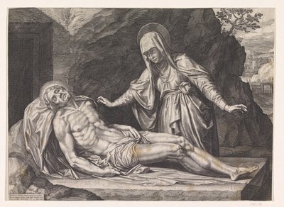 Marie avec le corps du Christ - Raphaël Sadeler (I)