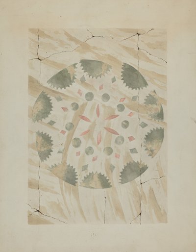 Détail du Mur Pochoir, vers 1937 - Ray Holden