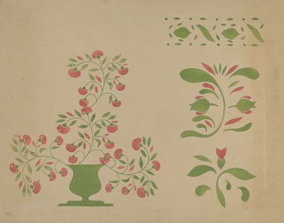Décoration murale au pochoir, vers 1936 - Ray Holden