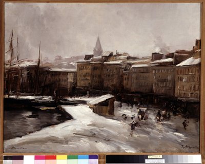 Quai du port, Marseille, sous la neige - Raymond Allegre