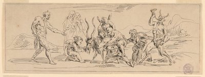 Bacchanale avec une chèvre - Raymond Lafage