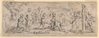 Enfants jouant avec un satyre - Raymond Lafage