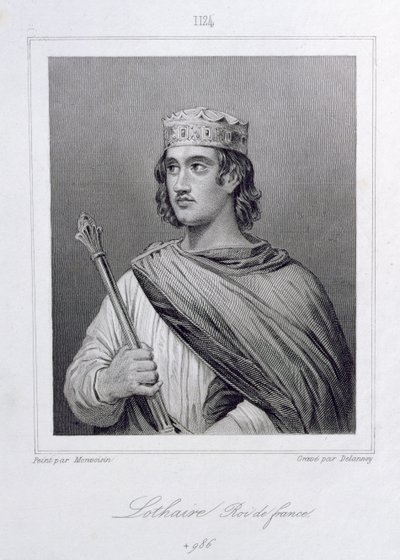 Lothaire (941-986) Roi de France, gravé par Delannoy - Raymond Quinsac Monvoisin