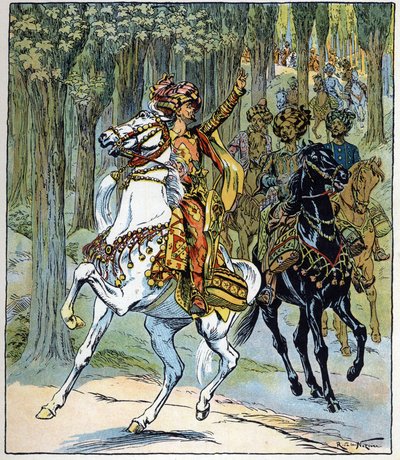 Voleurs à cheval : illustration pour le conte 