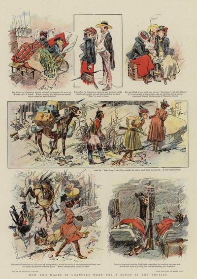 Comment deux pupilles de la chancellerie sont allés faire un tour dans les Rocheuses (lithographie couleur) - Reginald Thomas Cleaver