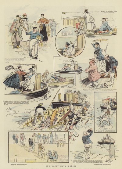 La sortie des jours heureux (chromolitho) - Reginald Thomas Cleaver