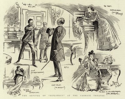 La reprise de "Diplomatie" au Garrick Theatre (litho) - Reginald Thomas Cleaver